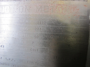 MOTOR, ELECTRIC TYPE, 2250 HORSEPOWER, 4160VAC ELEC RATING, 1200 RATED RPM, V8040 FRAME, 276FLC AMPS, WEATHERPROOF ENCLOSURE, 1.15 SERVICE FACTOR. WITH 6 1000WATT, 3/60/575VOLT HEATERS, OPERATED AT 480VAC (W-50) LOADING & HANDLING FEE $500-